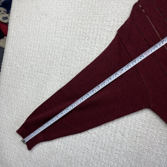 Cooper Wool Blend Pullover Sweater Vtg 90s Red Color Block Made in Canada Men M - Picture 11 of 13